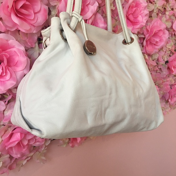 Furla hobo small tote genuine leather purse white - Picture 2 of 11